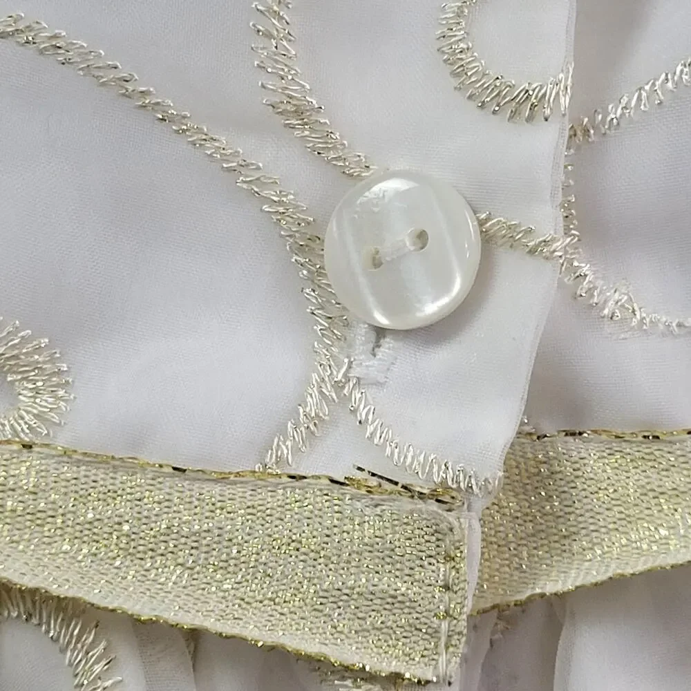 Girls Youngland White and Gold Sheer Multi-layered‎ Dress Size 5